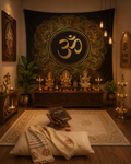 Om Tapestry Wall Art, Hindu Wall Decor, Yoga Studio, Meditation Deco,