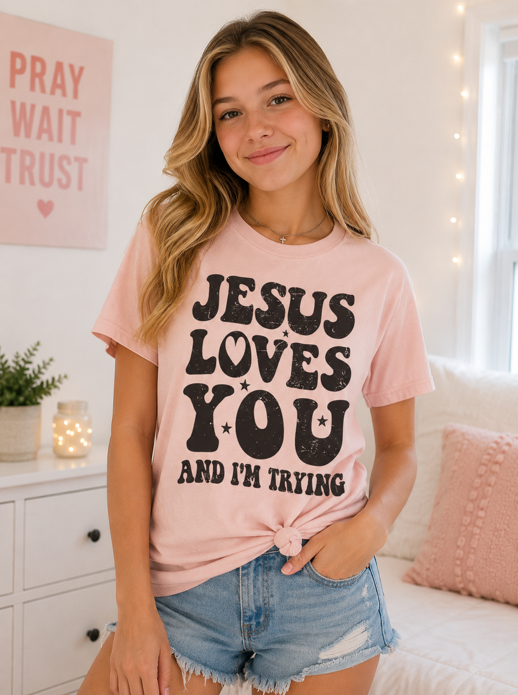 Jesus Loves You And I'm Trying Tee