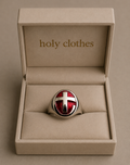 Excellent crafted Men's Ring modern red Christian Cross - Solid Brass