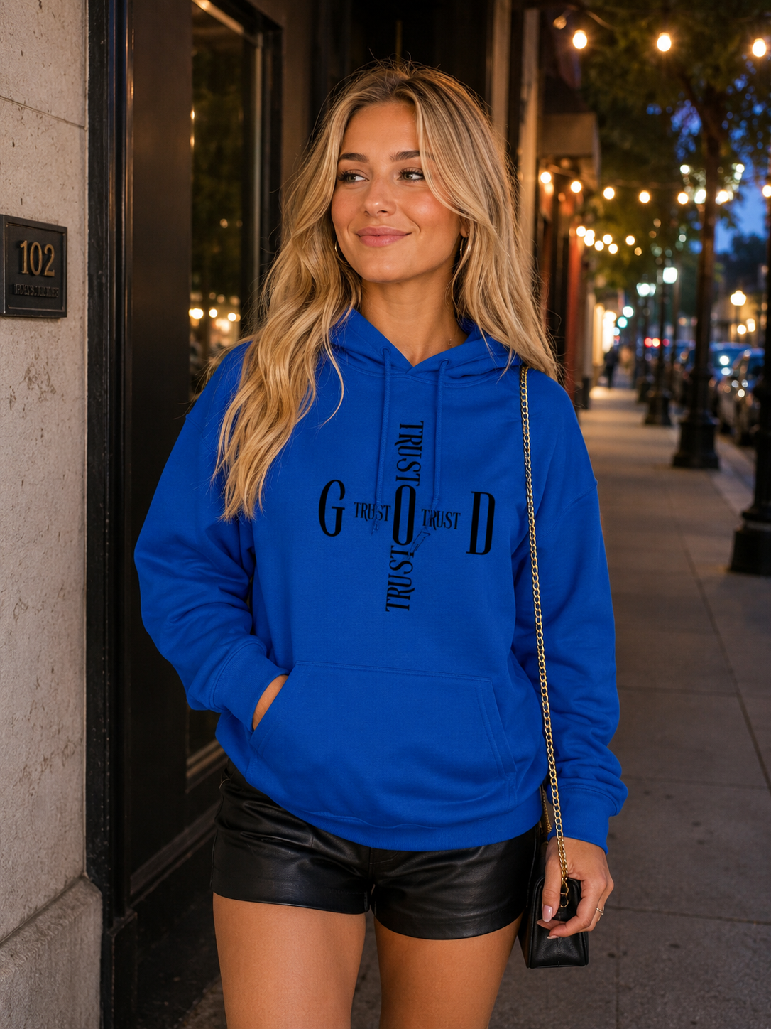 Womens Hoodie - Trust God Cross Sweatshirt - S132937