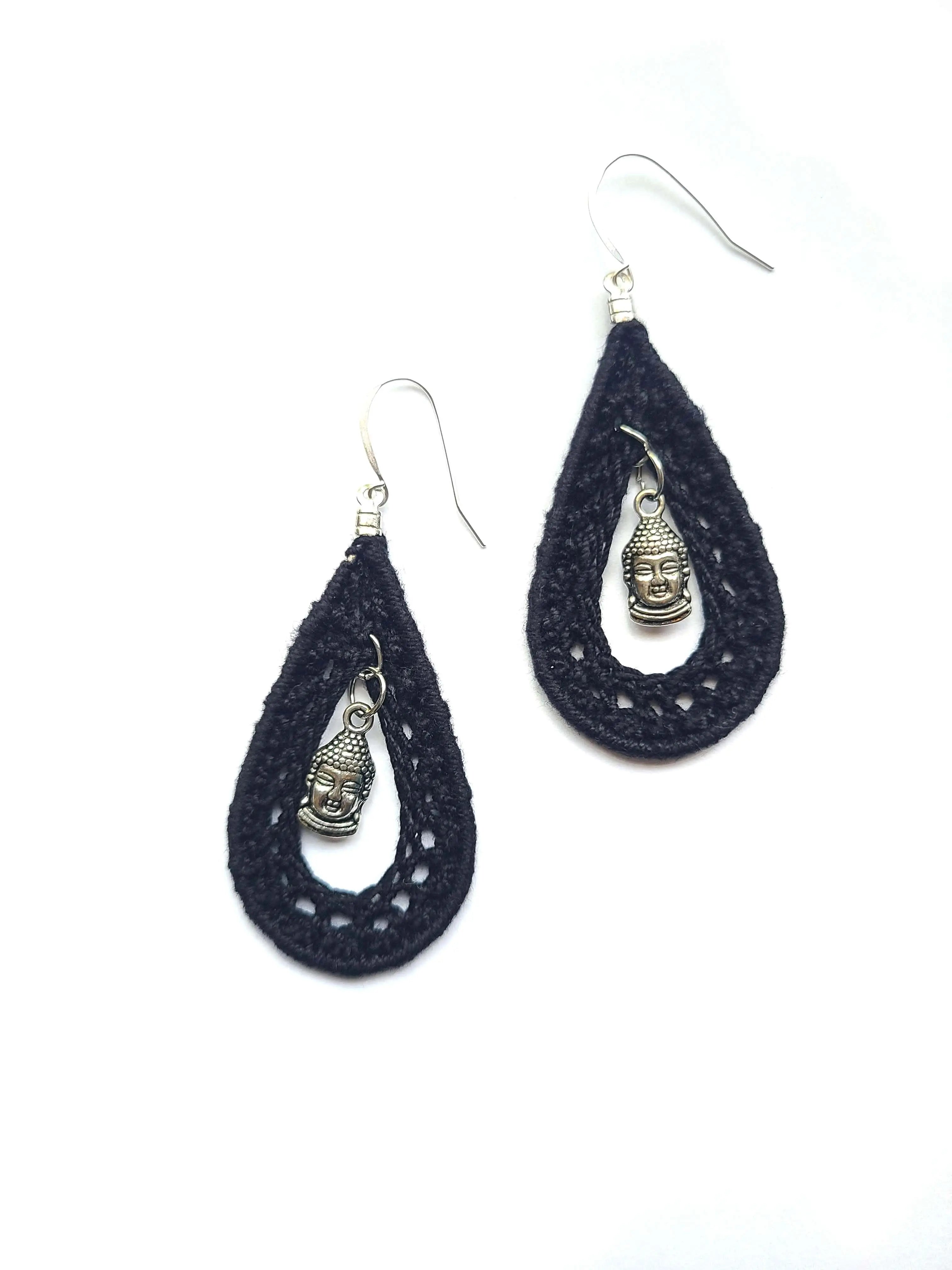 Buddha Teardrop Statement Earrings