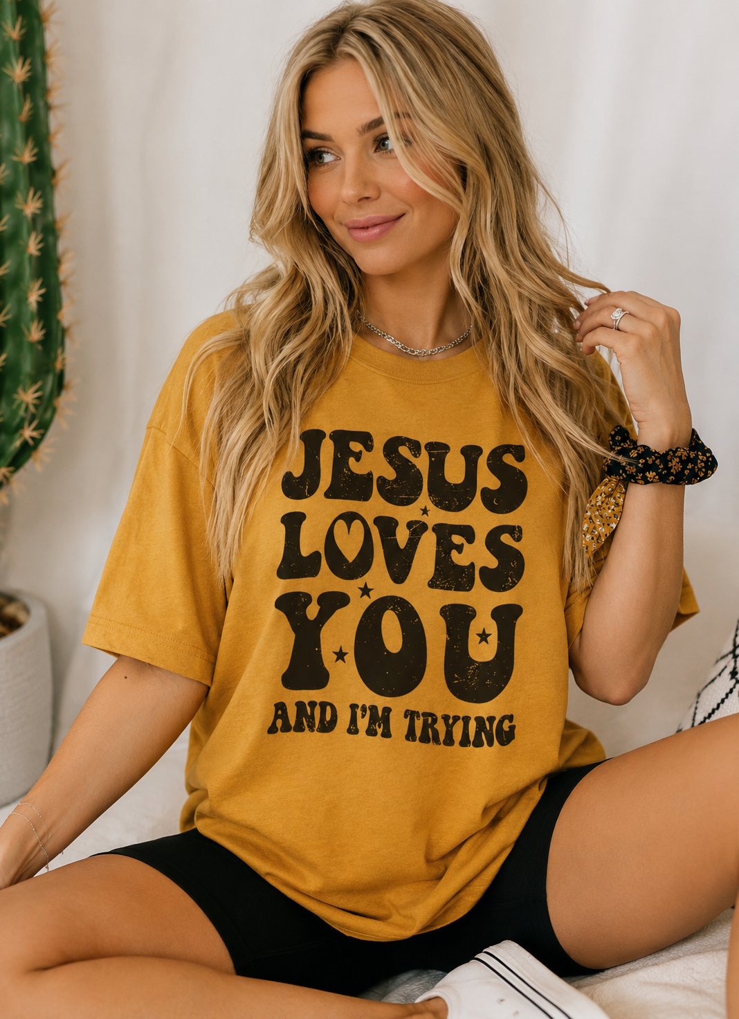Jesus Loves You And I'm Trying Tee