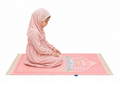 Padded Kids Prayer Mat with Blush Pink Design | Urban Rugs UK | Ramadan & Eid Gift