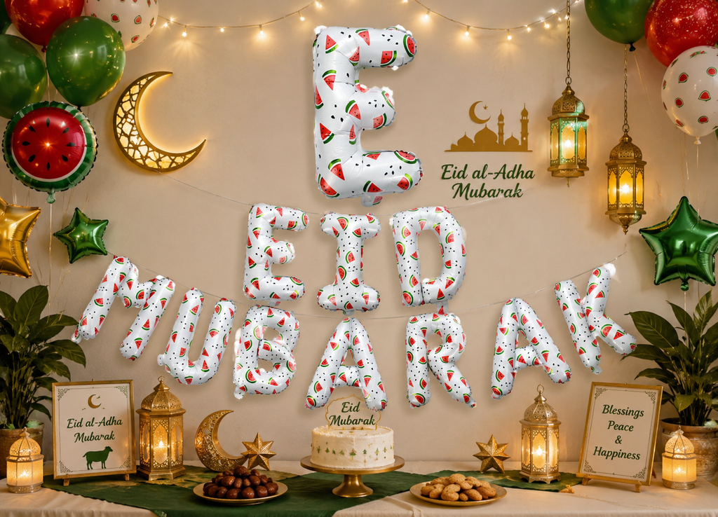 White Eid Mubarak Palestine Themed Decoration Gift Set | 5 Items
