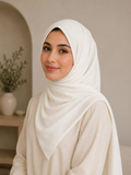 Off white Baumwoll Hijab