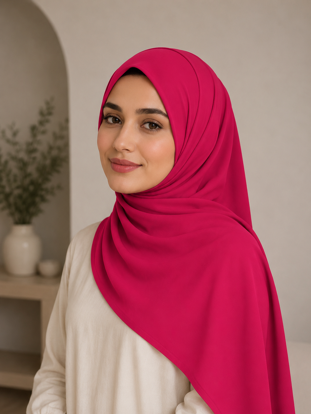 Fuchsia Baumwoll Hijab