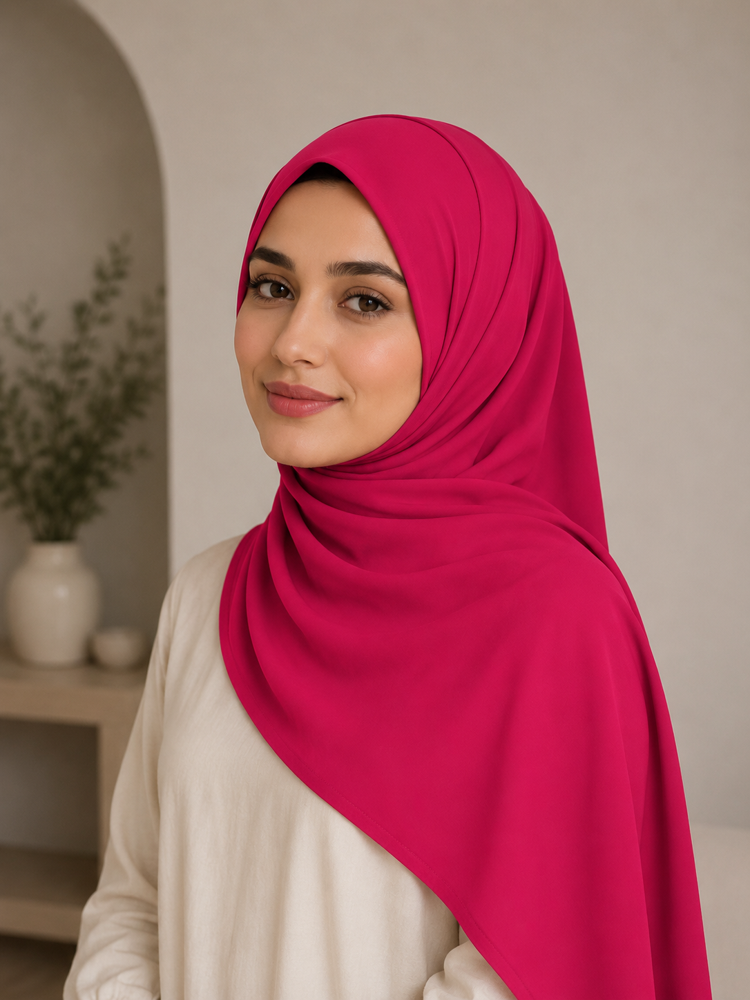 Fuchsia Baumwoll Hijab