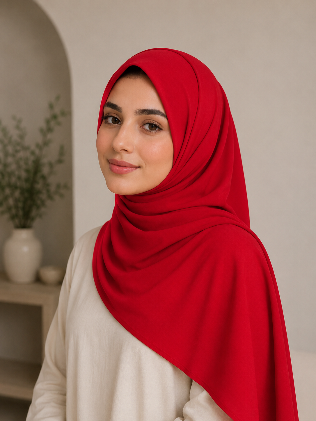 Rot Baumwoll Hijab