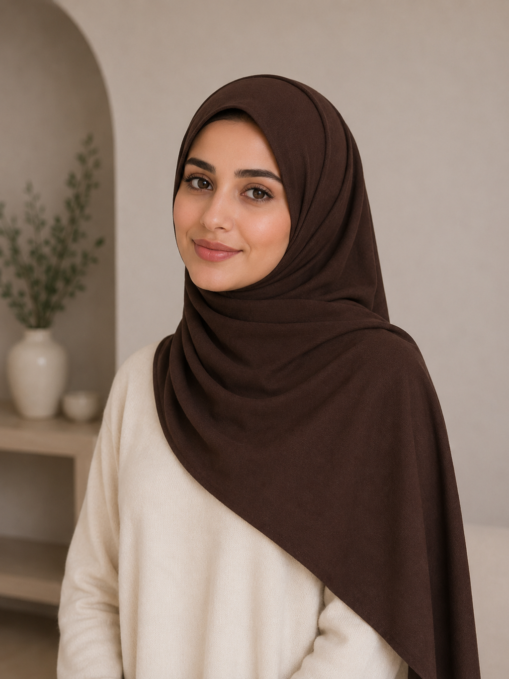 Braun Baumwoll Hijab