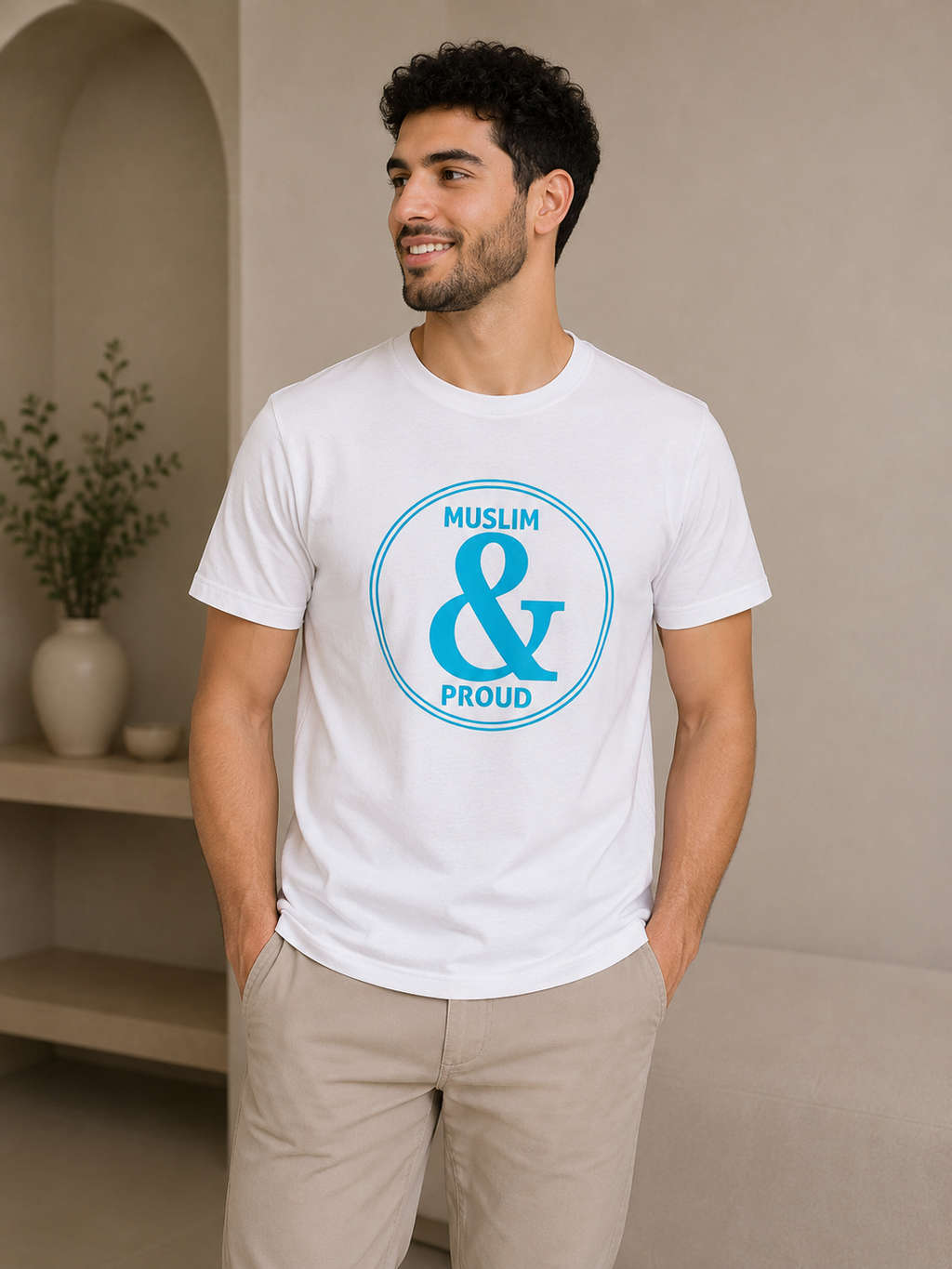 Muslim & Proud Islamic Half Sleeves T-shirt