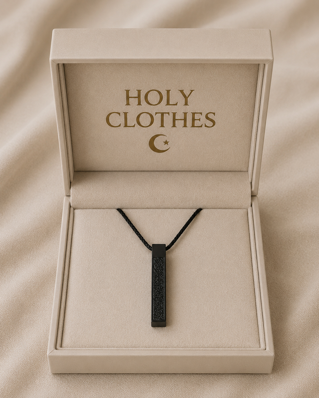Stainless Steel Muslim Bar Necklace Inspirational Geometric Vertical Pendant
