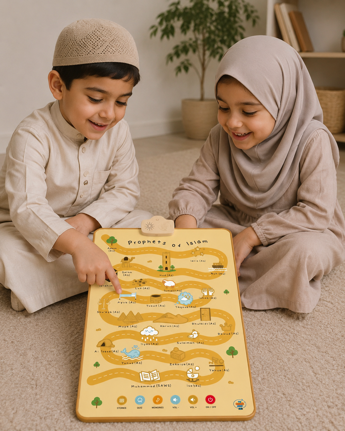 Prophets of Islam Interactive Audio Mat & Wall Art | Learn About the 25 Prophets Stories