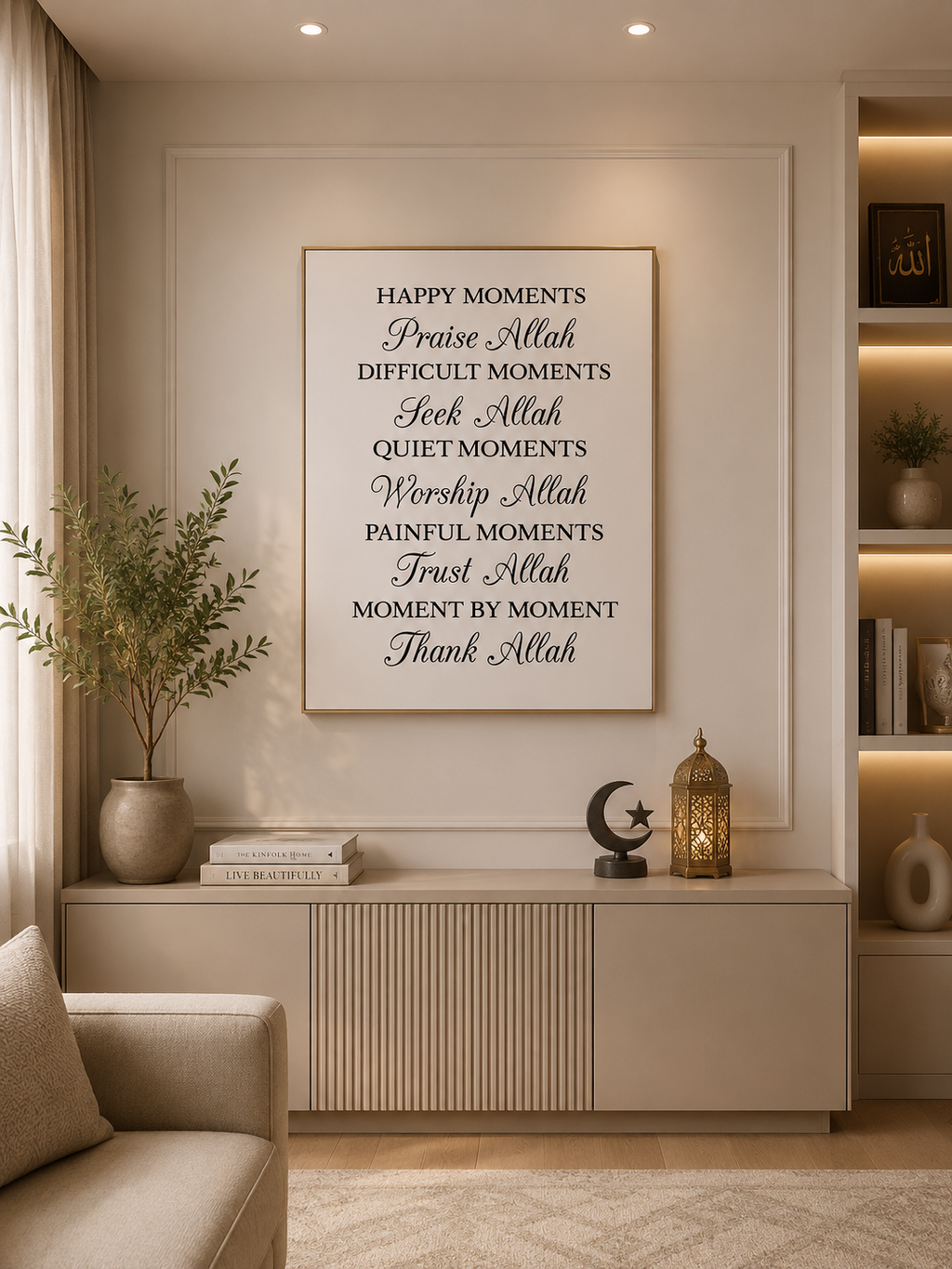 Thanks Allah Islam Muslim Wall Art Prints Canvas