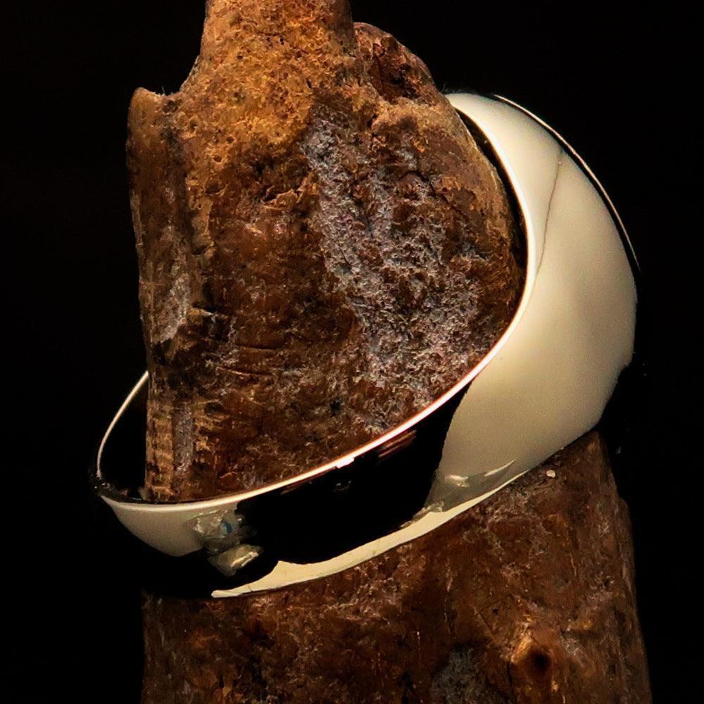 Excellent crafted Men's Ring modern red Christian Cross - Solid Brass