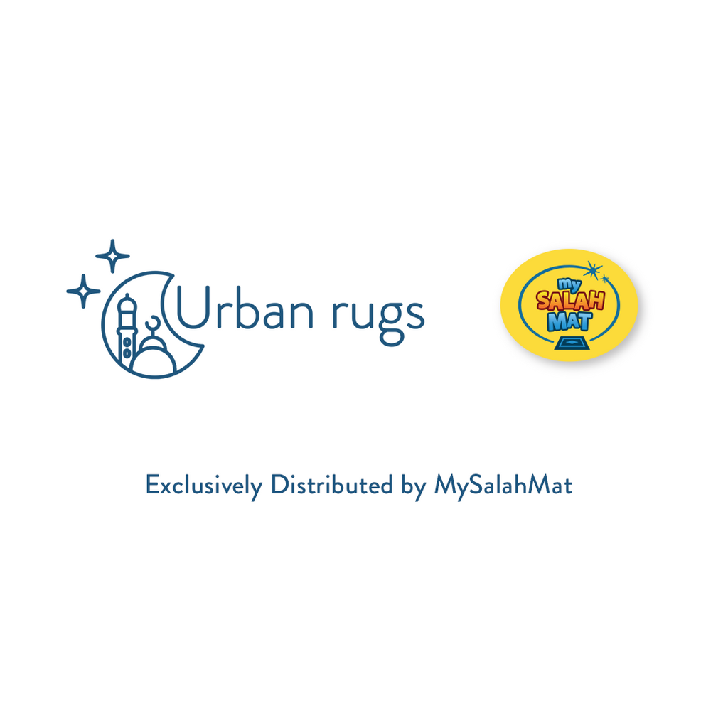 Padded Kids Prayer Mat with Classic Blue Design | Urban Rugs UK | Ramadan & Eid Gift