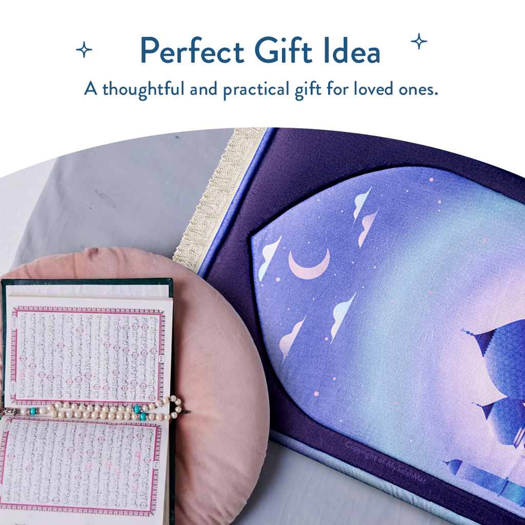Padded Kids Prayer Mat with Twilight Masjid Design | Urban Rugs UK | Ramadan & Eid Gift