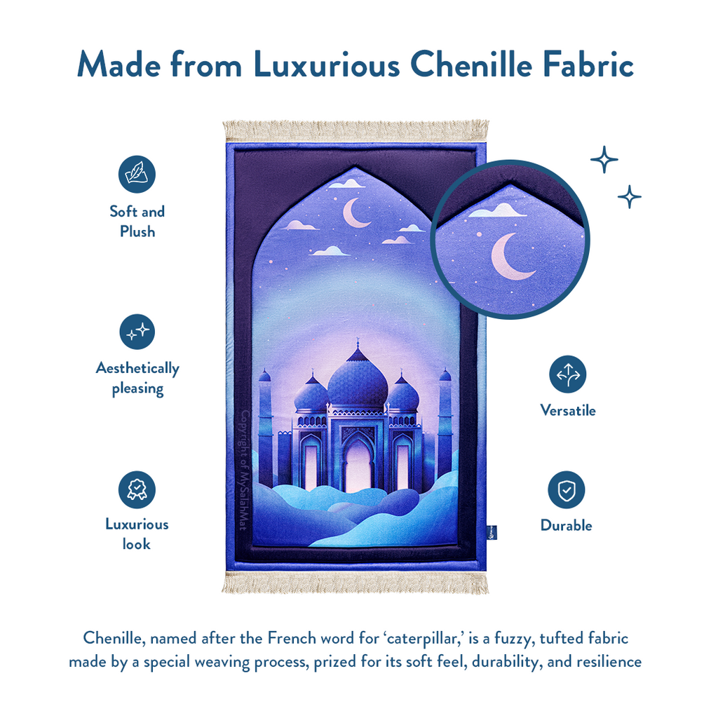 Padded Kids Prayer Mat with Twilight Masjid Design | Urban Rugs UK | Ramadan & Eid Gift