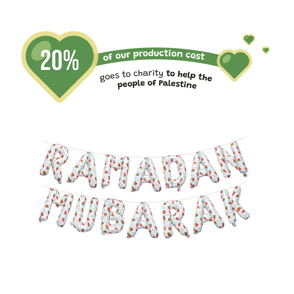White Ramadan Mubarak Palestine Themed Decoration Gift Set | 5 Items