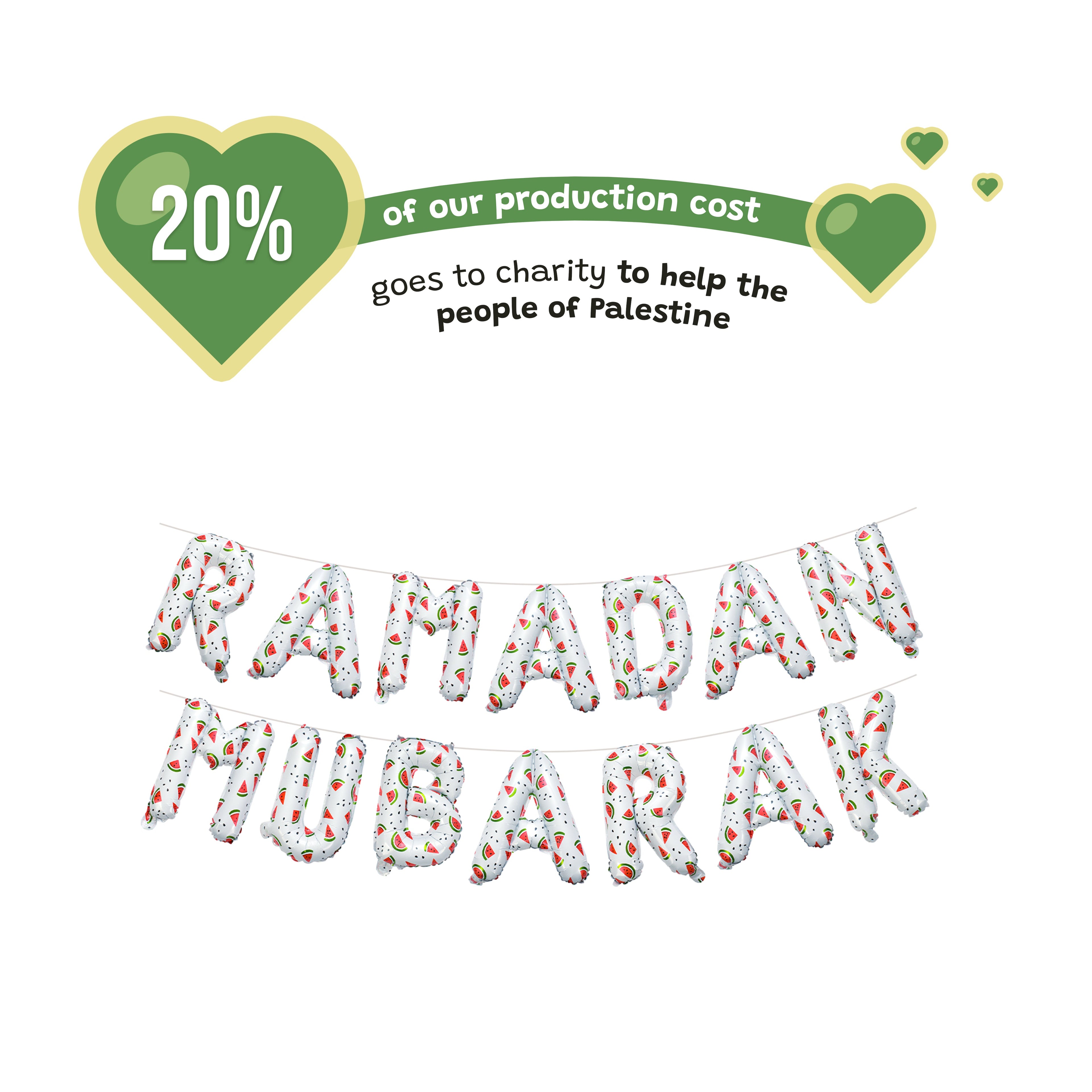 White Ramadan Mubarak Palestine Themed Decoration Gift Set | 5 Items