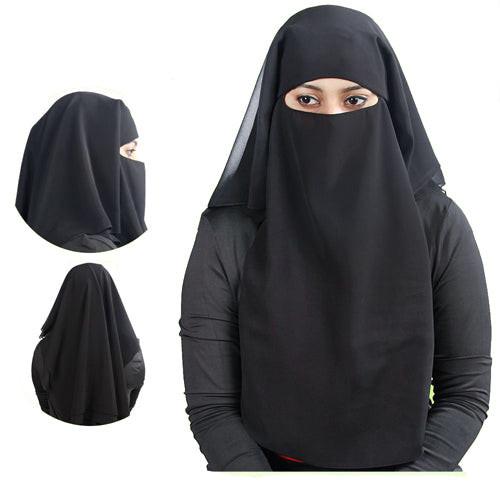 Muslim Womens Nikab Female Hijab Muslim Veil Islamic Hijab 4-layer
