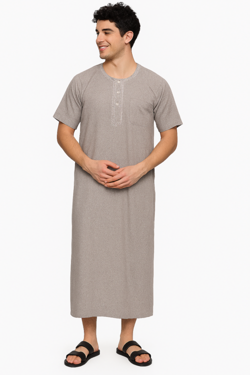 Muslim Thobe for Men-Light Grey (Size-M)