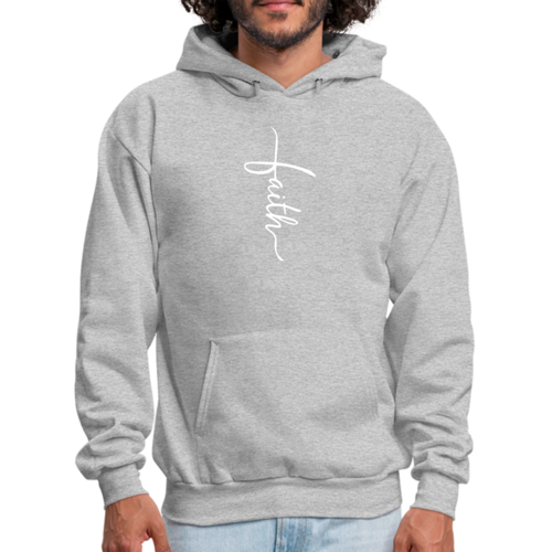 Mens Graphic Hoodie Faith Script Cross Illustration